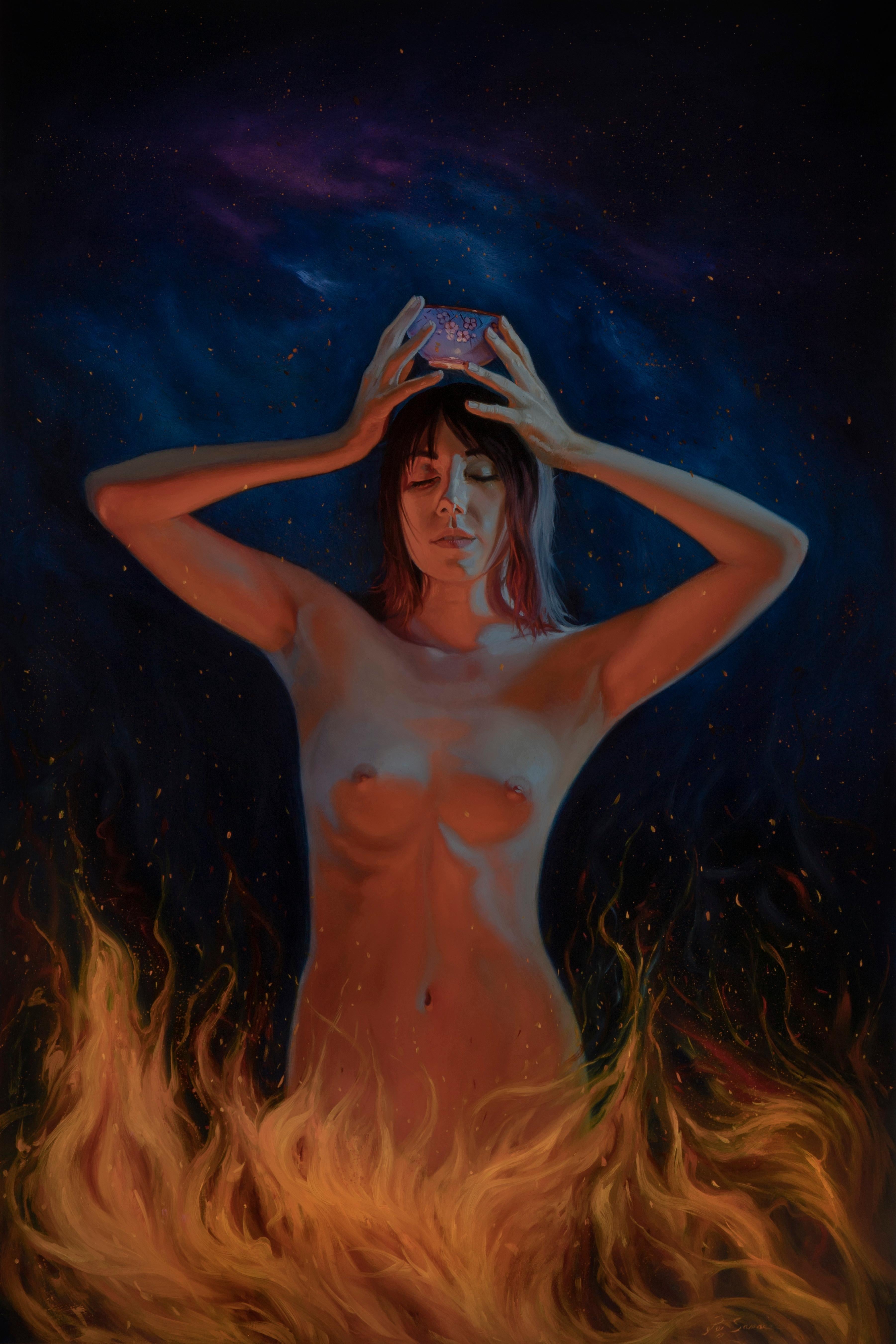 "Anhelo de liberación", Pintura al óleo