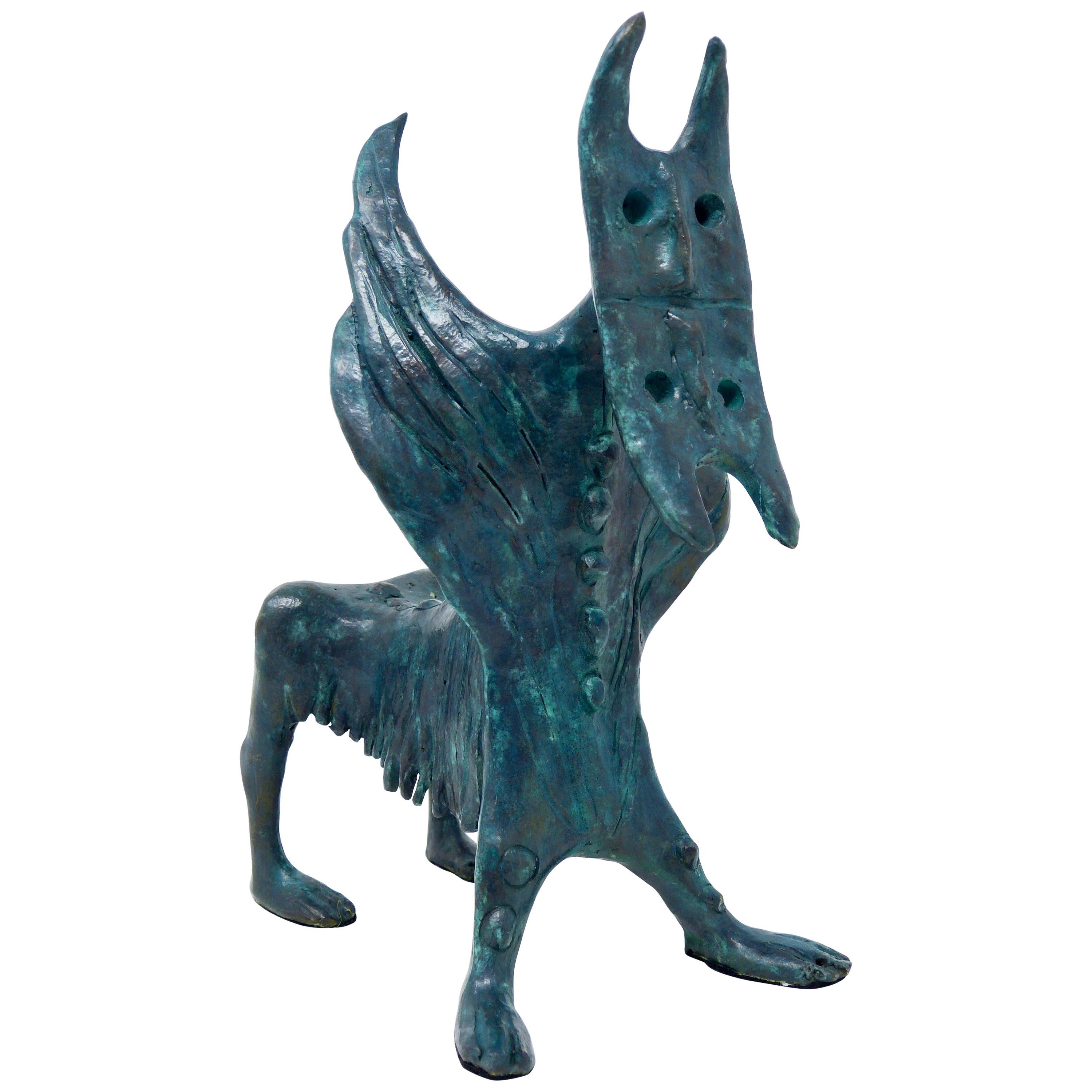 Pegaso Surrealism Bronze Sculpture by Alejandro Velasco For Sale