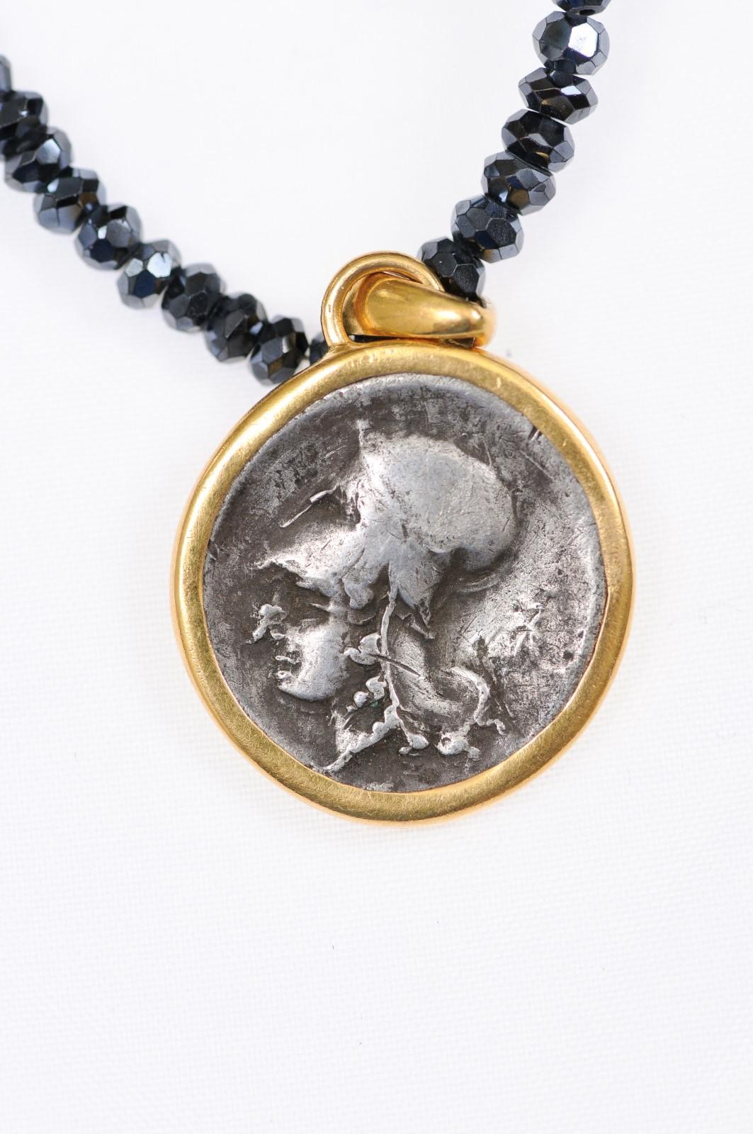 Greco classico Ciondolo Pegaso e Atena in argento (catena non inclusa) in vendita