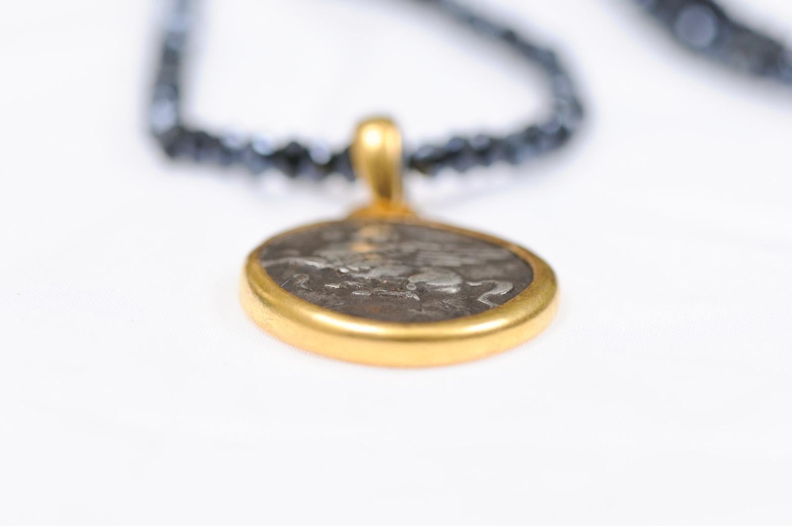 Ciondolo Pegaso e Atena in argento (catena non inclusa) in vendita 1