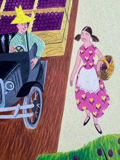 Happy California Prune Farmers - Female Illustrator - Mid Century
