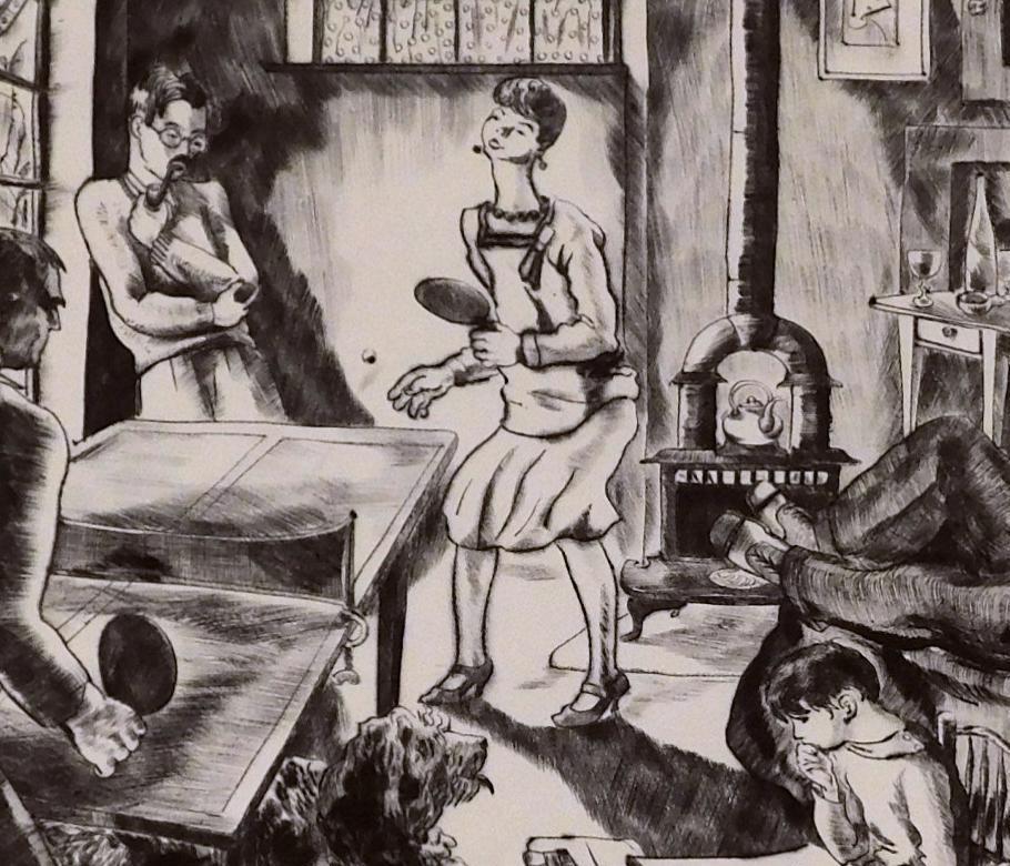 Peggy Bacon Pencil Signed Etching, 1929 - Congenial Scene For Sale 6