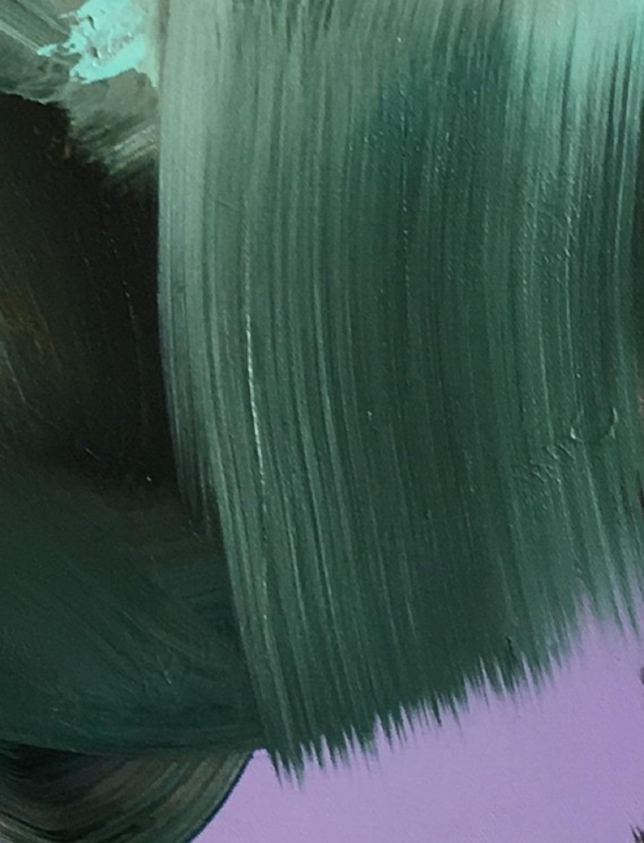 Folded Wings, Original abstraktes Gemälde (Grau), Abstract Painting, von Peggy Cozzi