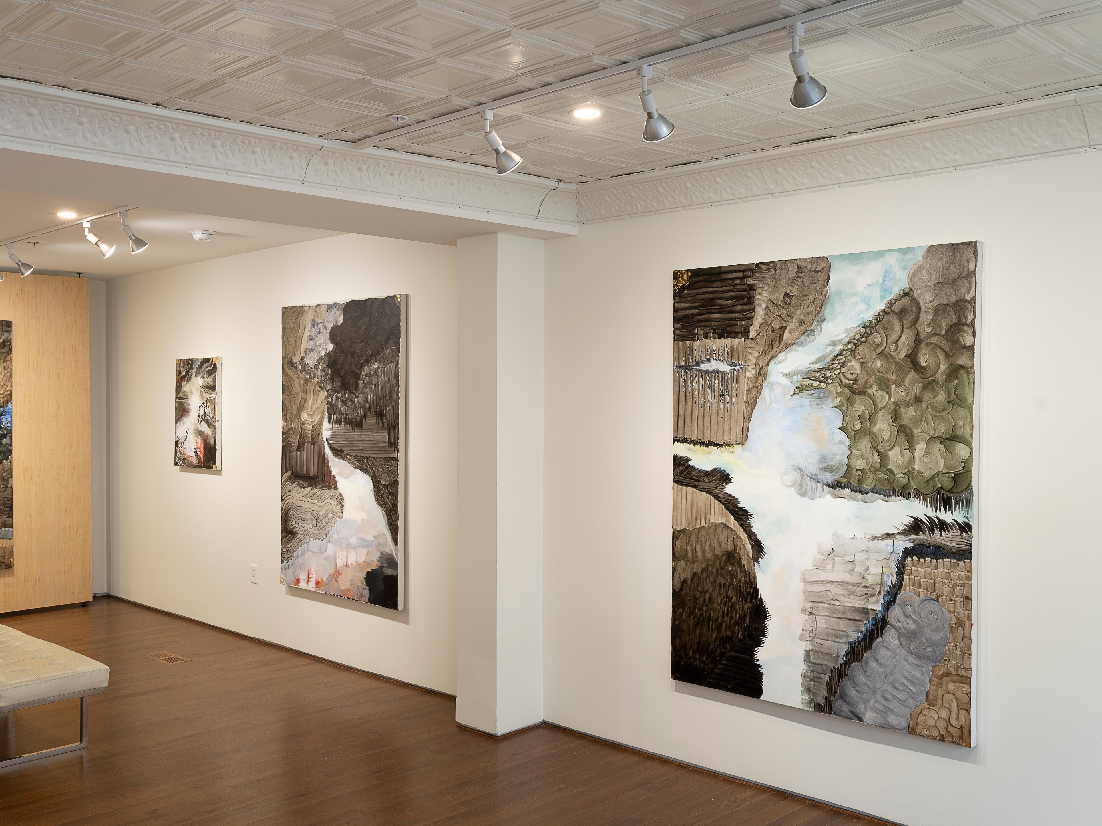 « Canyon Mist », peinture de paysage abstrait à grande échelle - Painting de Peggy Cyphers