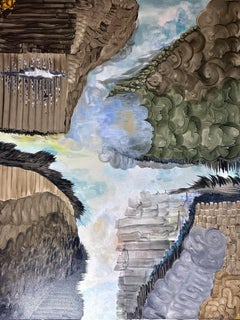 « Canyon Mist », peinture de paysage abstrait à grande échelle