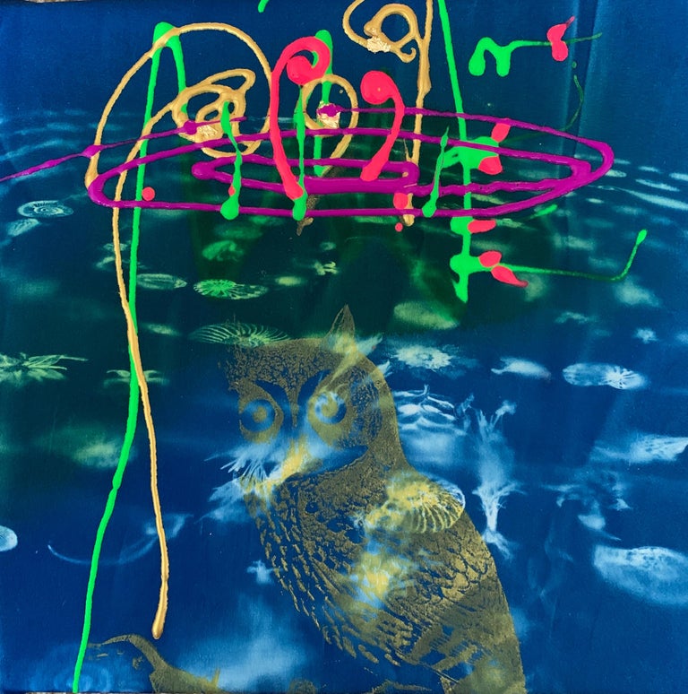 Peggy Cyphers Labyrinth Lullaby" (Acrylic, spray paint, silkscreen