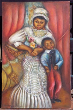 African American Mother and Child by Peggy Dodds Circa 1940's