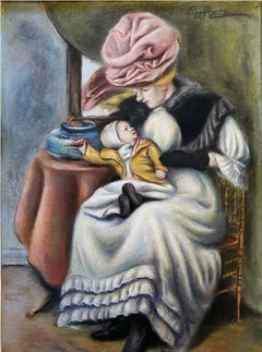 Mother and Child with Goldfish