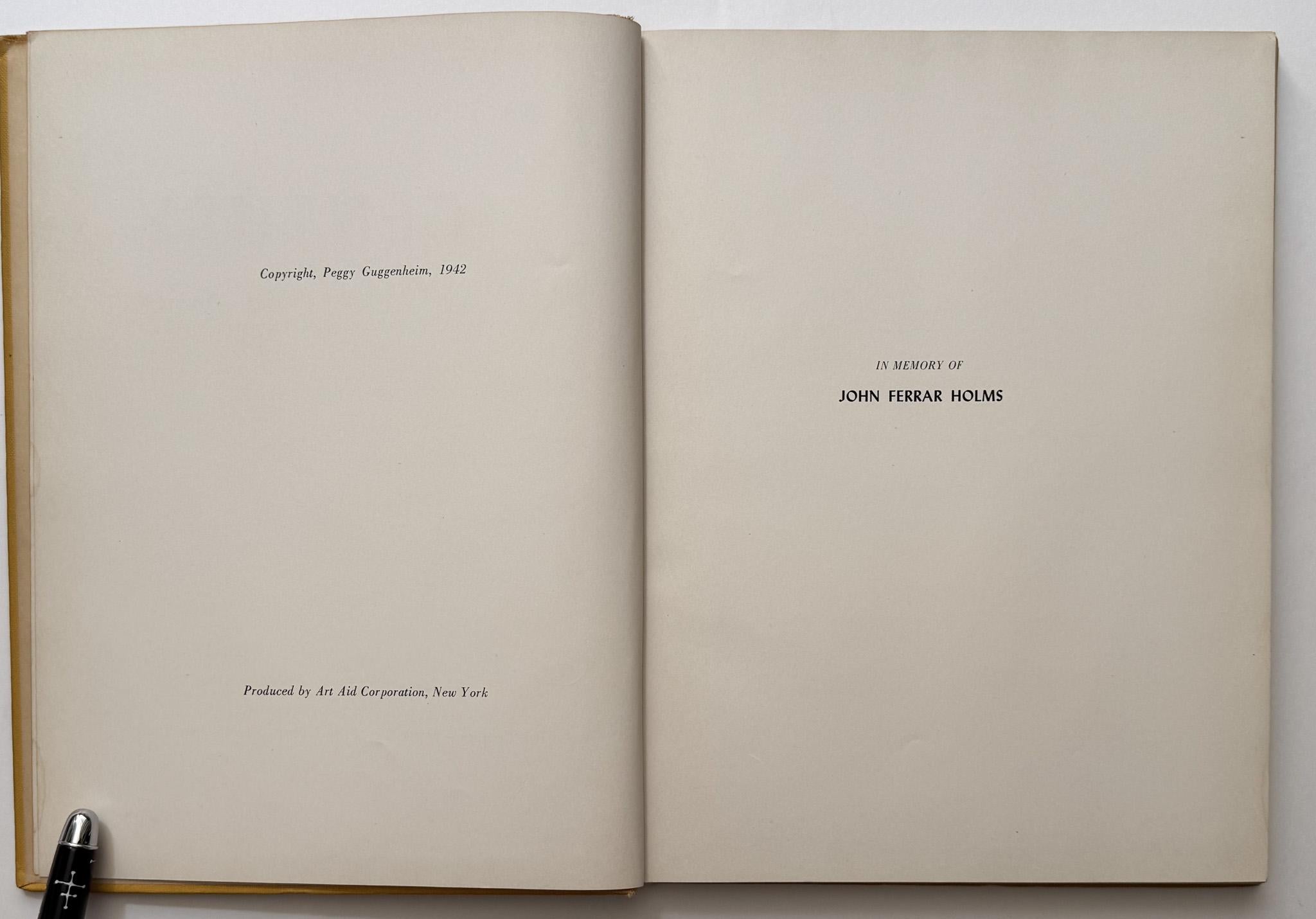 American Peggy Guggenheim Art of This Century Book For Sale
