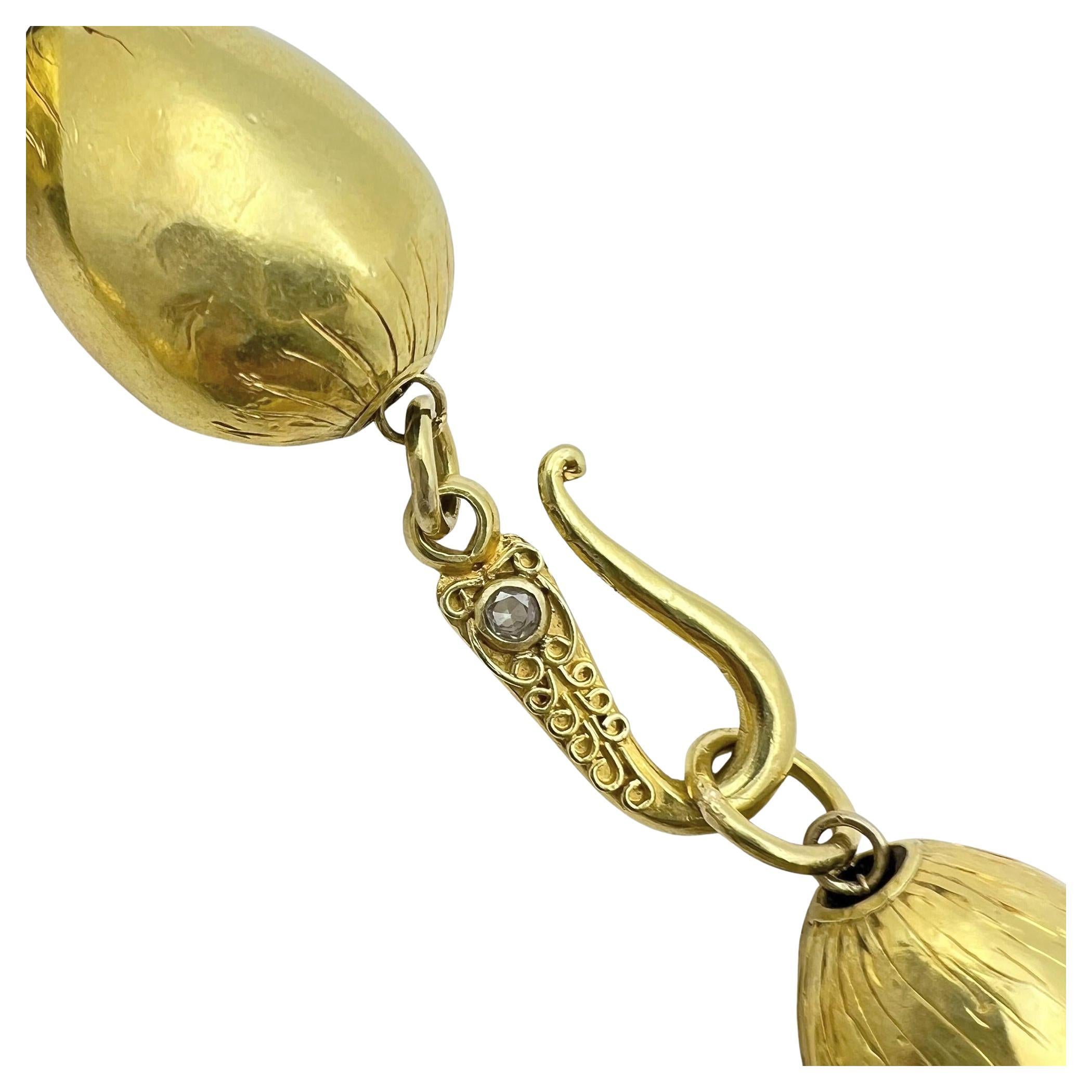 Peggy Guiness Gold Perlen Multi-Edelstein-Halskette im Zustand „Hervorragend“ im Angebot in Palm Beach, FL