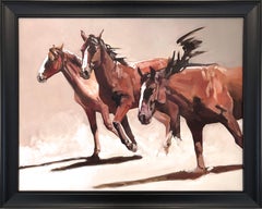 The Heat is On (wrapped canvas, running horses, varied coats - chestnut, bay)