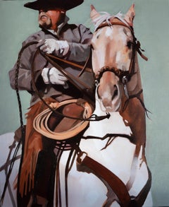 Turn'n Heads (cowboy, palomino horse, western, leather, taupe, sage)
