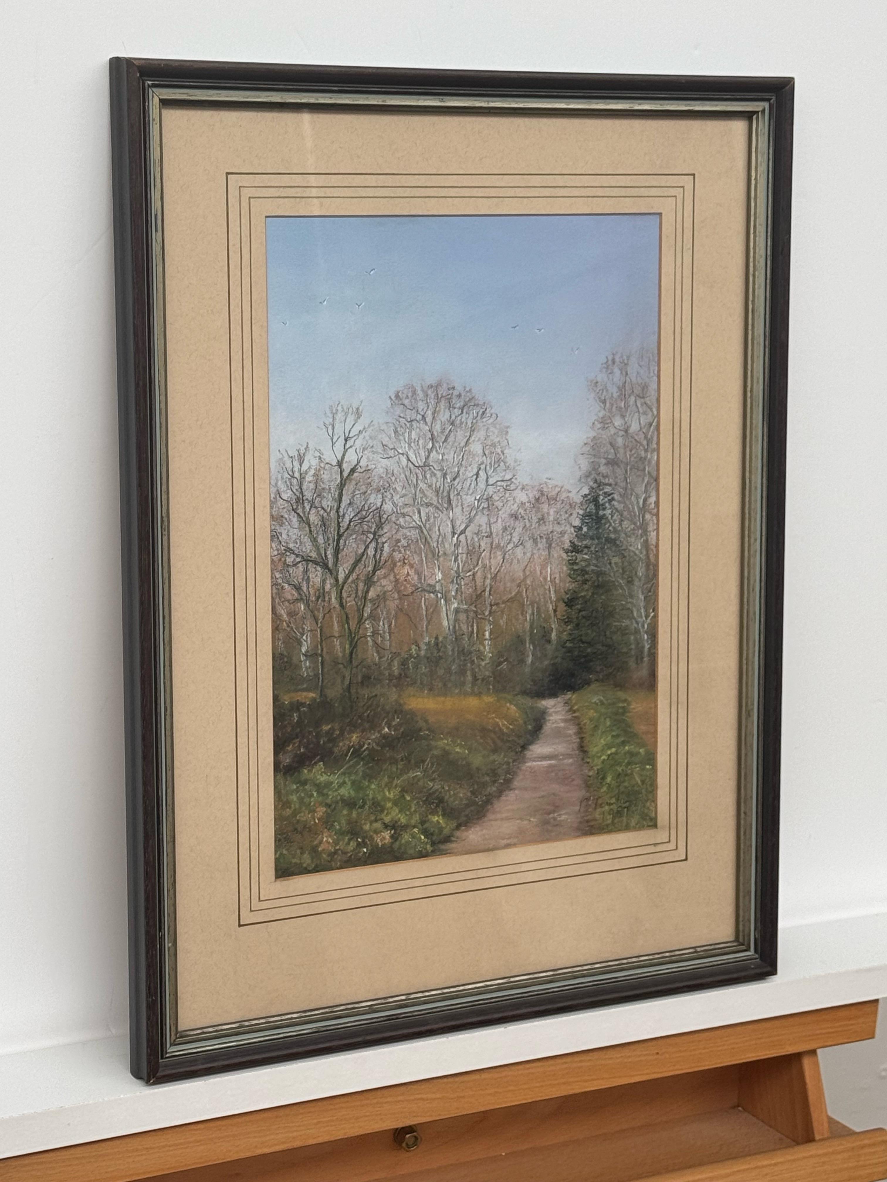 Scena di campagna di un villaggio inglese - Pastello originale su carta di un artista britannico in vendita 3