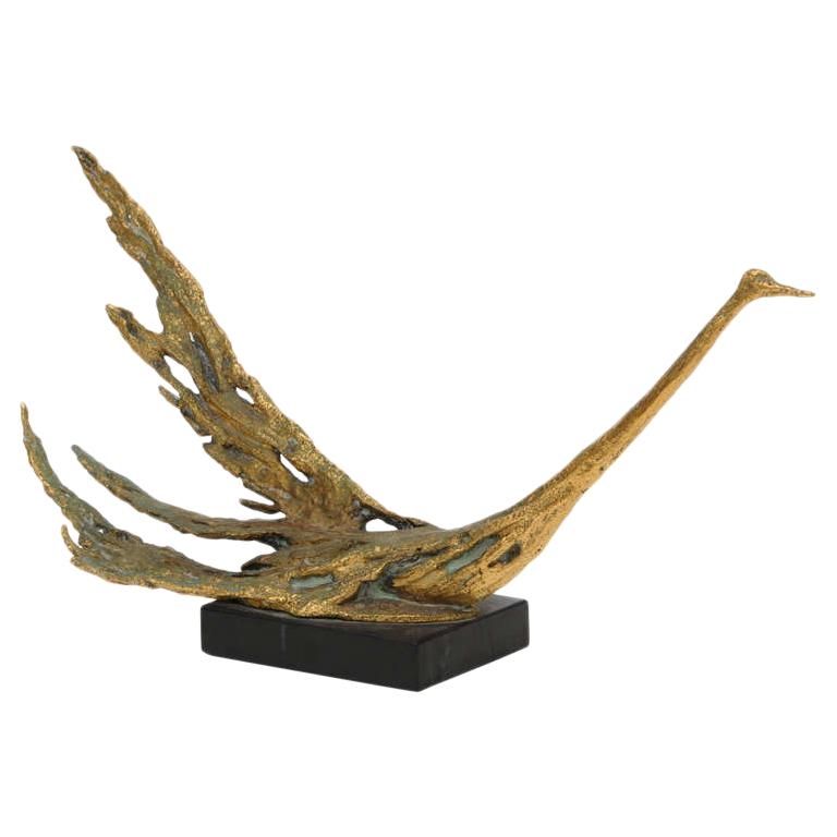 Sculpture d'oiseau original en bronze Peggy Reventlow