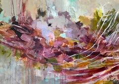 Flames of Love  Abstract, Acrylic on Canvas, Modern Art, Women in the Arts