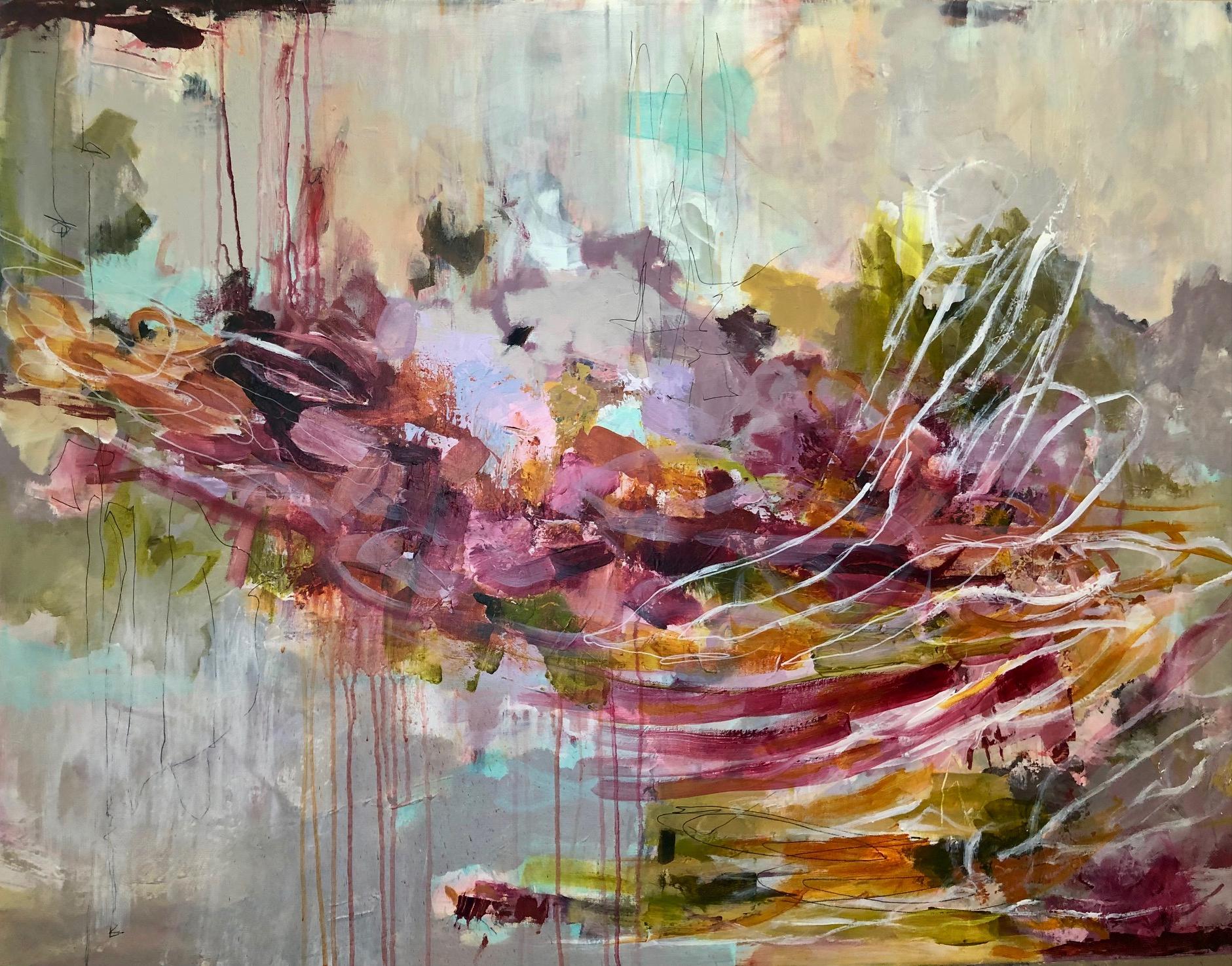 Llamas de Amor  Abstracto, Acrílico sobre lienzo, Arte moderno, Mujeres en el arte en venta 1