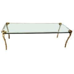 P.E.Guerin Faux Bois Gilt Bronze Cocktail Table