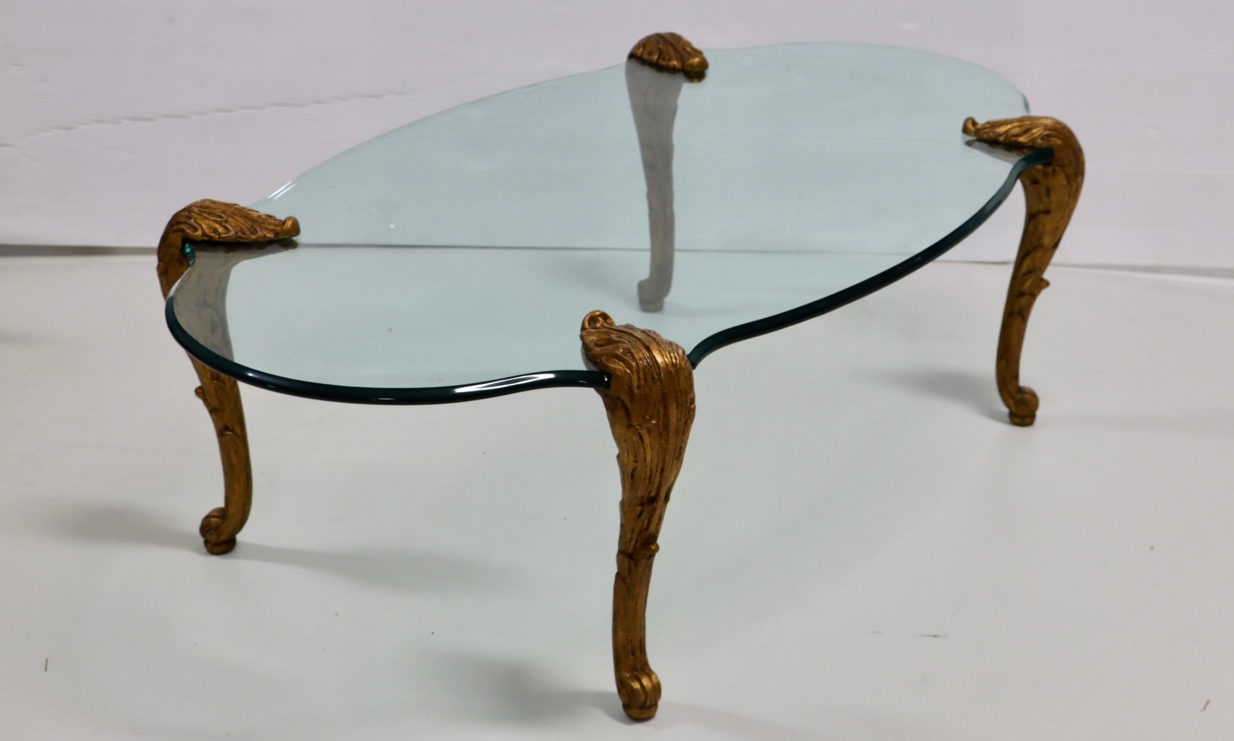 P.E.Guerin Style 1960's Gilt Coffee Table For Sale 5