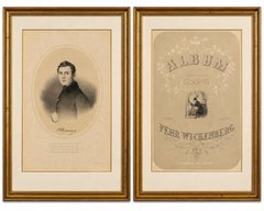 Pehr Wickenberg, Swedish Romantic Painter Portrait Lithograph, 1850