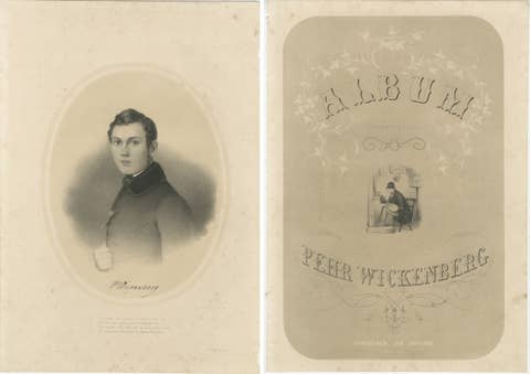 Pehr Wickenberg, Swedish Romantic Painter Portrait Lithograph, 1850