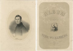 Pehr Wickenberg, Swedish Romantic Painter Portrait Lithograph, 1850