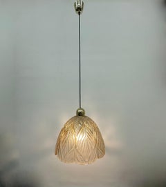 Peil & Putzer glass leaf hanging lamp , 1970’s