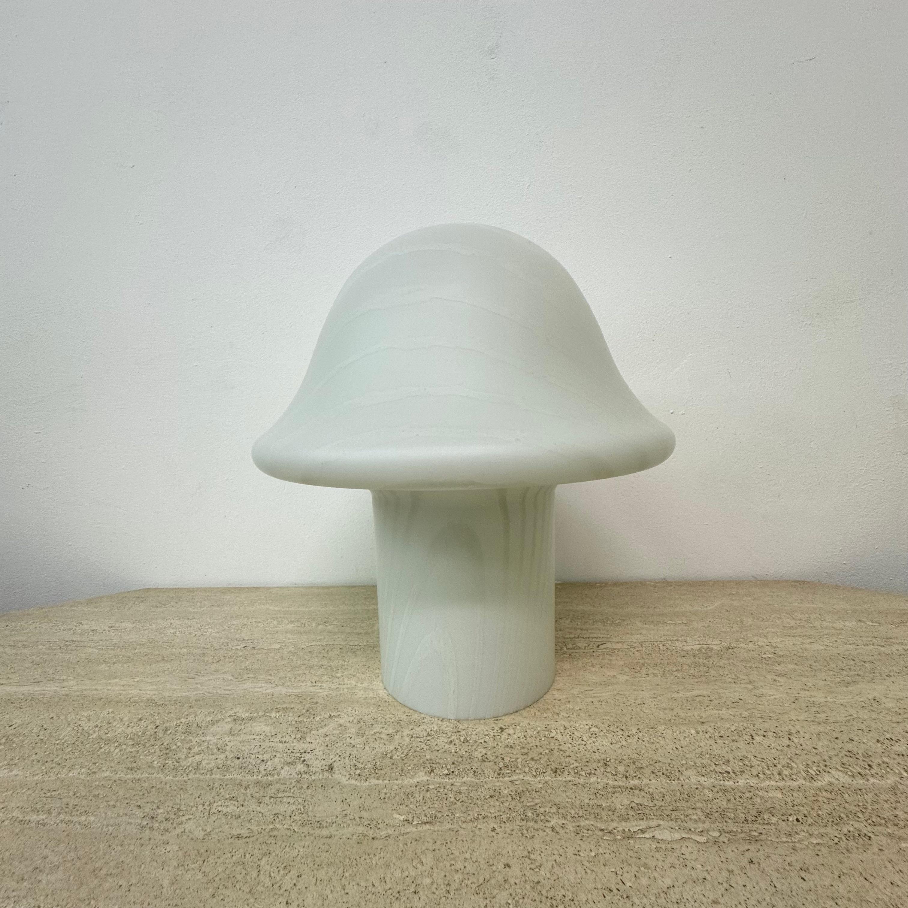 Glass Peil & Putzer Mushroom Zebra table lamp , 1970’s For Sale