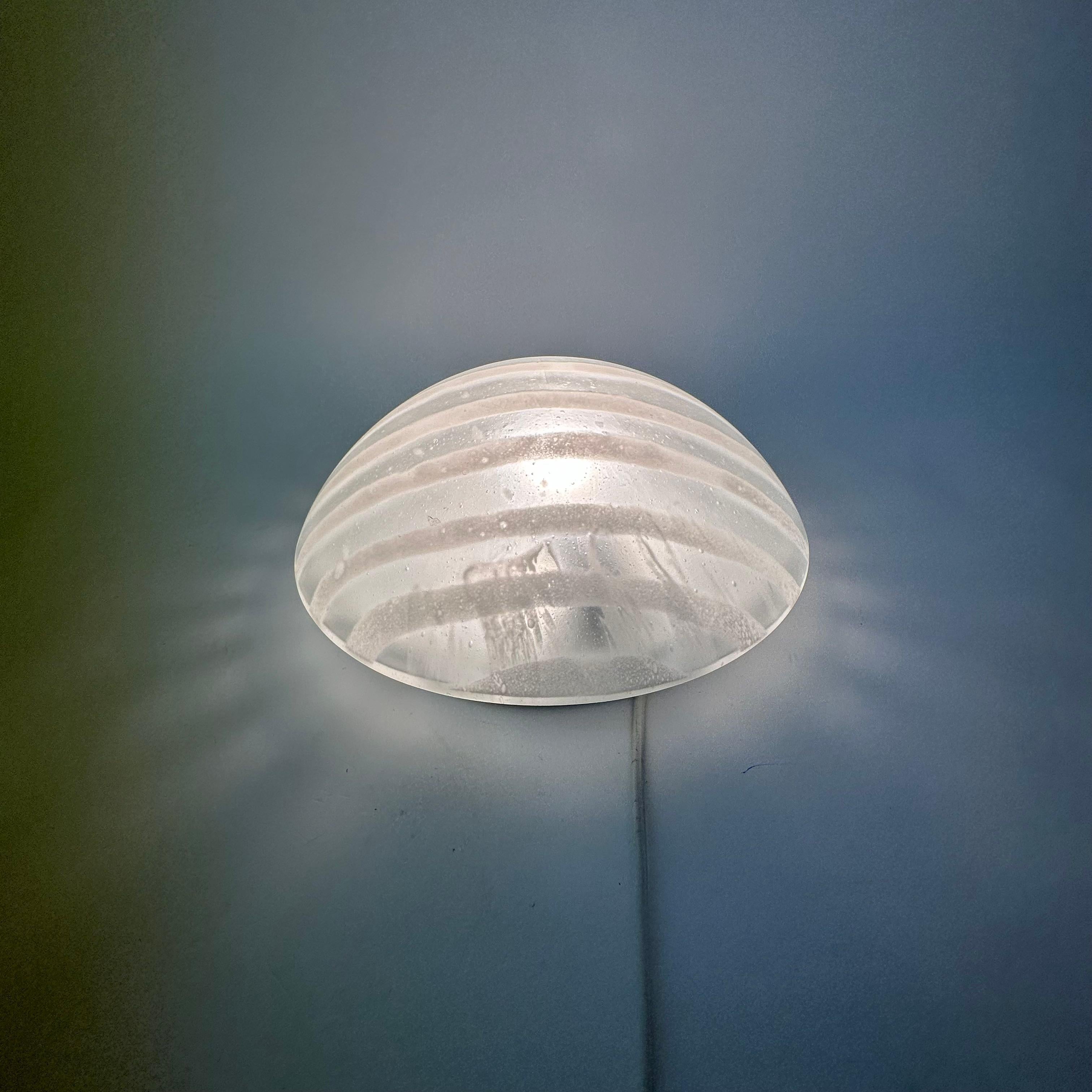 Peil & Putzler glass flush mount / wall lamp ‘zebra’ , 1970s Germany For Sale 4