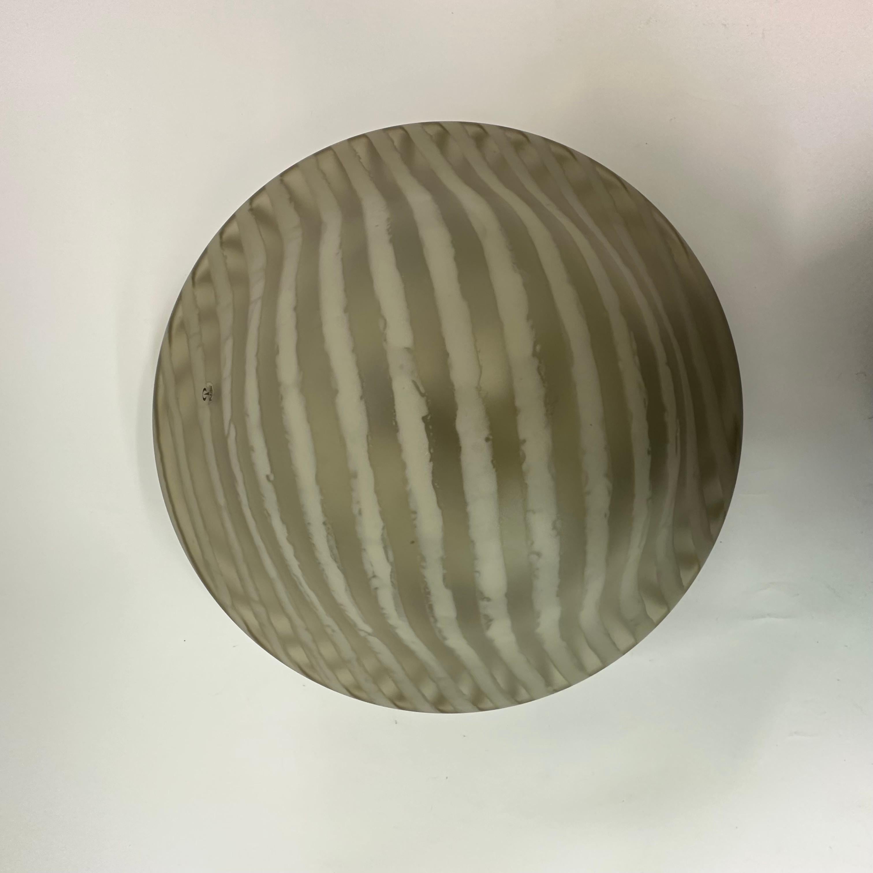 Peil & Putzler glass flush mount / wall lamp 'Zebra' , 1970's Germany For Sale 11