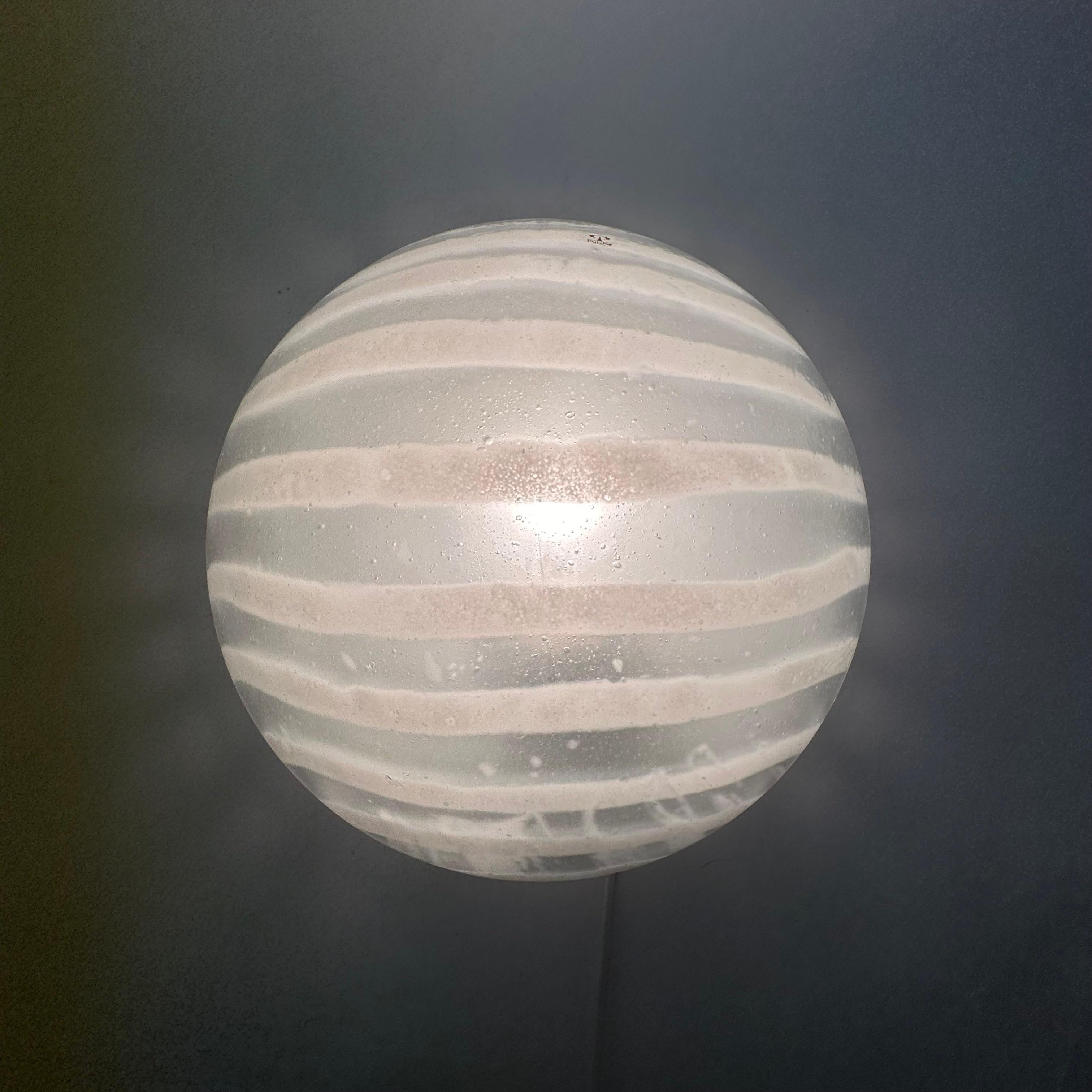 Peil & Putzler glass flush mount / wall lamp ‘zebra’ , 1970s Germany In Good Condition For Sale In Delft, NL