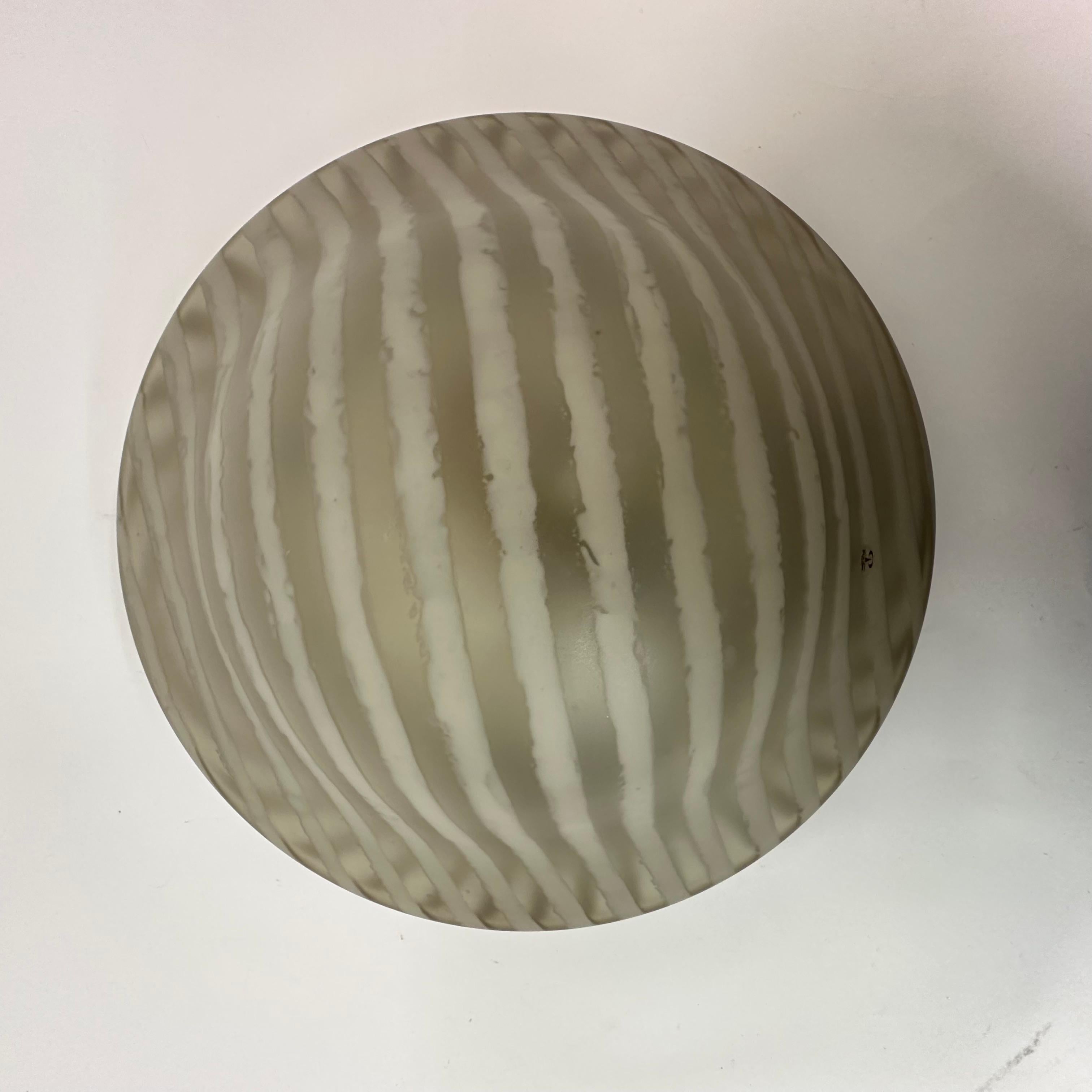 Peil & Putzler glass flush mount / wall lamp 'Zebra' , 1970's Germany For Sale 2