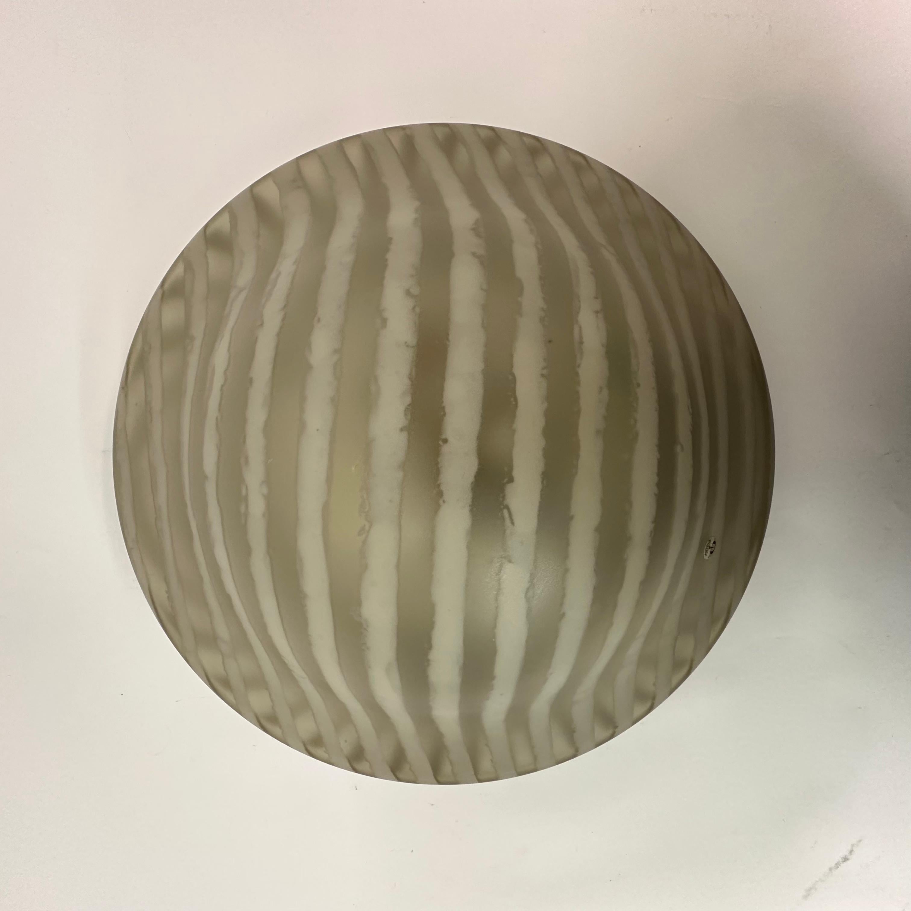 Peil & Putzler glass flush mount / wall lamp 'Zebra' , 1970's Germany For Sale 3