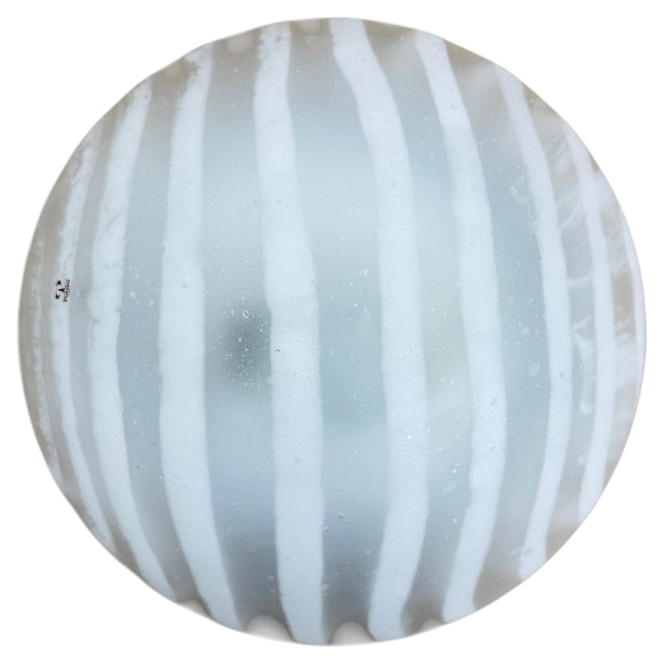 Peil & Putzler glass flush mount / wall lamp ‘zebra’ , 1970s Germany For Sale