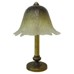 Peil & Putzler glass table lamp with brass base , 1970s