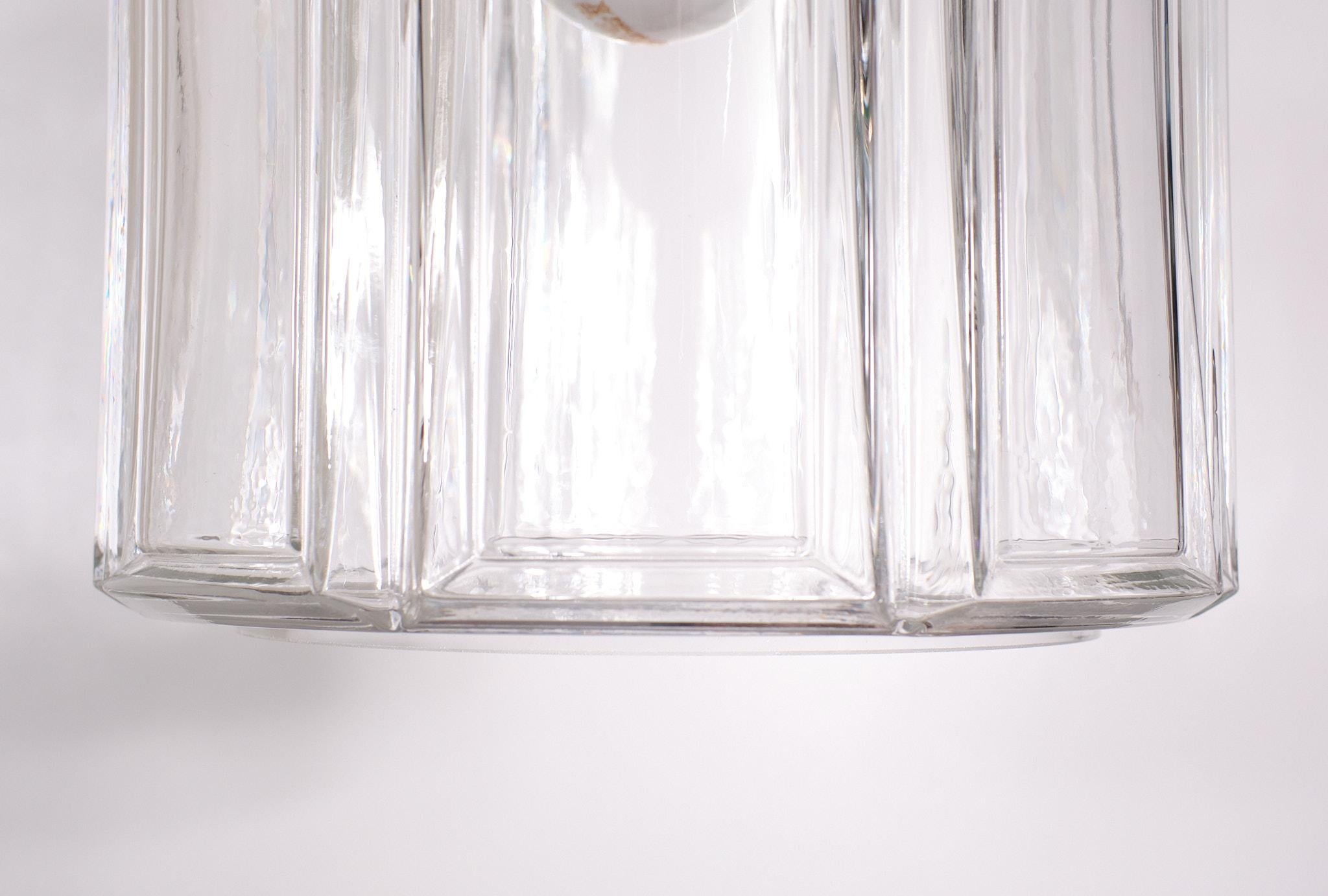 Glass Peil & Putzler Pendant lamp 1970s Germany . For Sale