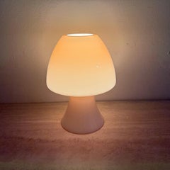 Peil & Putzler pink glass mushroom table lamp , 1970s