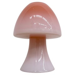 Peil & Putzler pink glass mushroom table lamp , 1970s