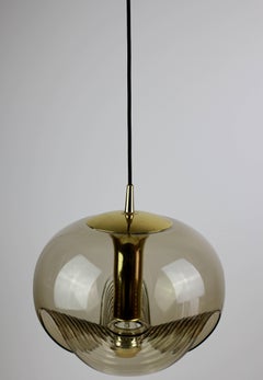 Pair of Peill and Putzler Extra Large Biomorphic Pendant Light / Lamp circa 1975