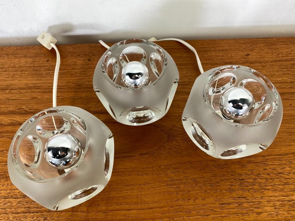 Lampes de table Peill and Putzler à cubes de glace givrés 1960 -set- en vente 6