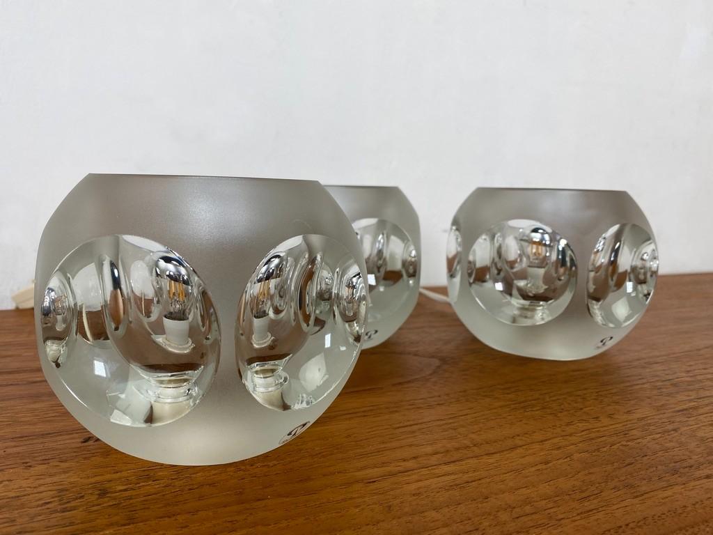 Peill and Putzler frosted ice cubes table lamps 1960 -set- For Sale 7