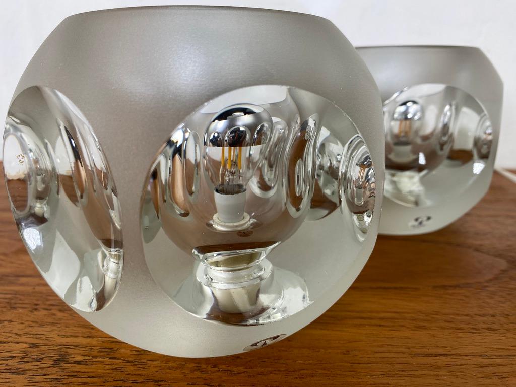 Lampes de table Peill and Putzler à cubes de glace givrés 1960 -set- en vente 9