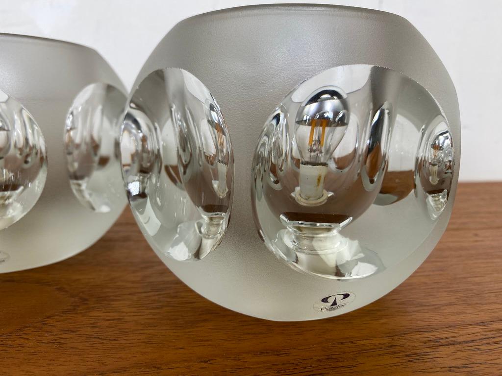 Peill and Putzler frosted ice cubes table lamps 1960 -set- For Sale 11