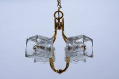 Peill and Putzler Glass Cube Ceiling Lamps, 1960s, Germany