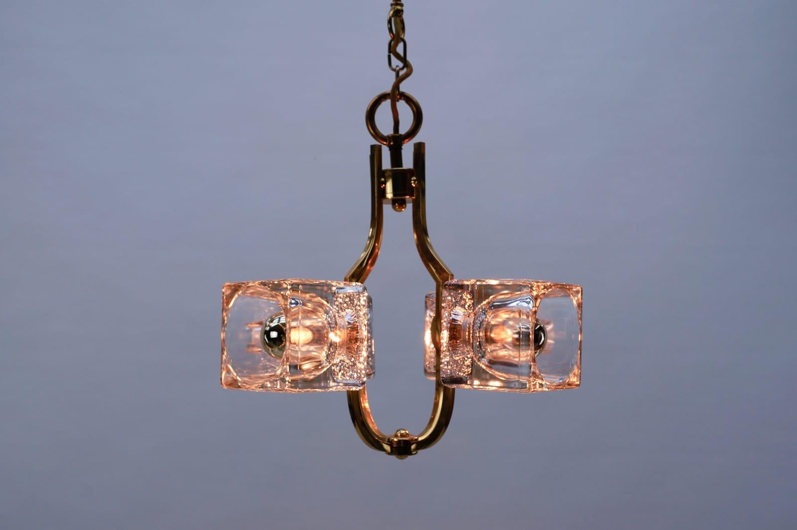 Mid-Century Modern Peill and Putzler Glass Cube Ceiling Lamps, 1960s, Germany For Sale