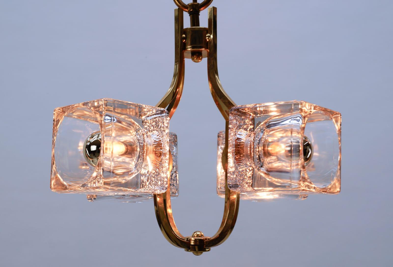 Mid-20th Century Peill and Putzler Glass Cube Ceiling Lamps, 1960s, Germany For Sale