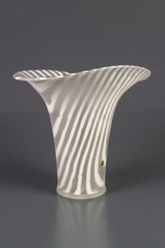 Peill and Putzler White Striped Glass Vase, 1970s