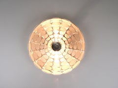 Peill & Putzer – Große runde Op-Art-Glaswandleuchte, Wandlampe, bündig montiert, 1970er Jahre