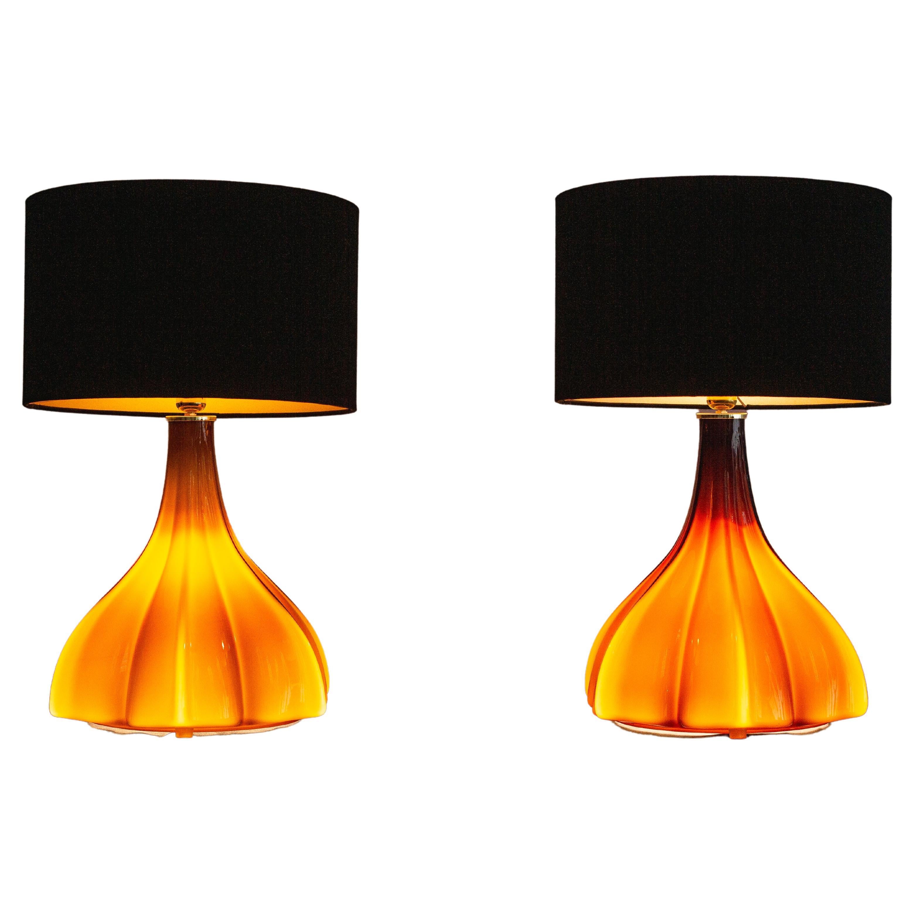 Peill and Putzler 1970s pair of Murano Table Lamps For Sale at 1stDibs