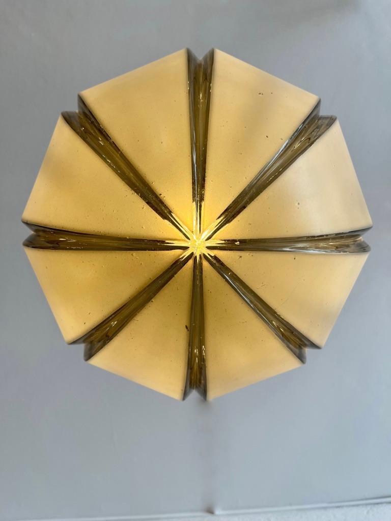 Peill & Putzler Brass and Glass Pendant Lamp, Germany, Ca. 1960s For Sale 1