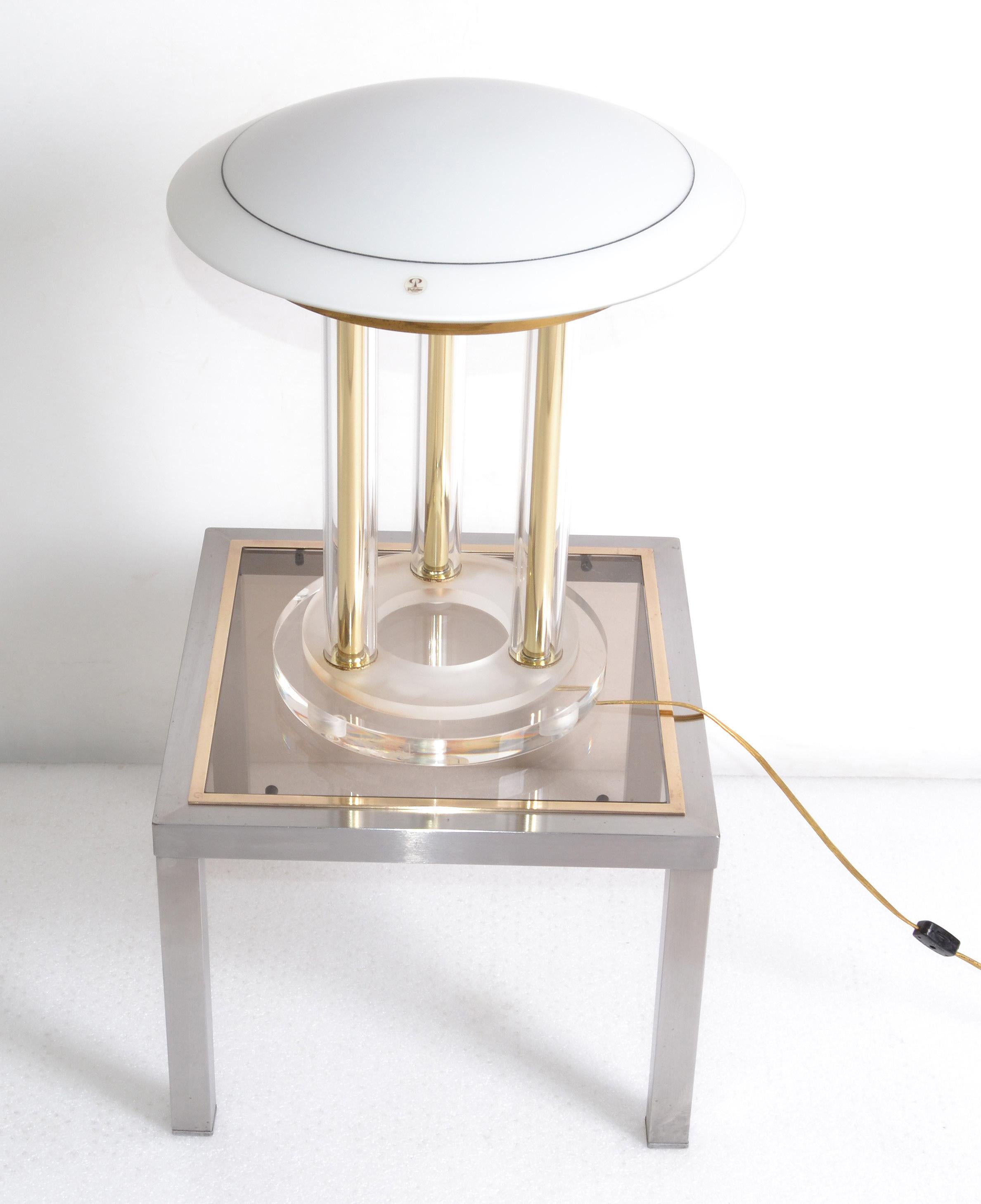 Peill & Putzler Brass, Lucite and Blown Glass Table Lamp Space Age 1970s Germany For Sale 5